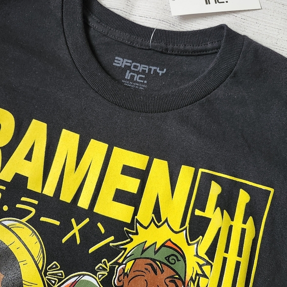 Men's Black Anime Graphic Ramen T-Shirt - Picture 5 of 5